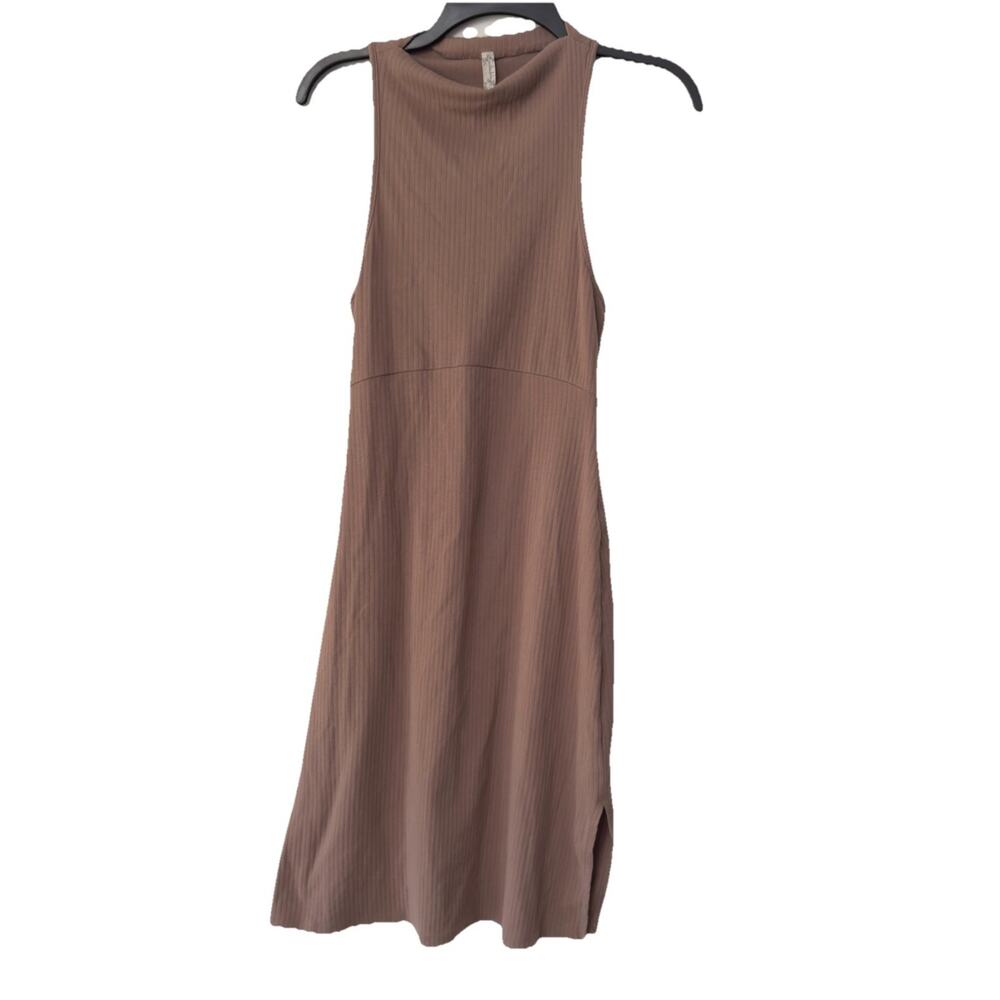 Free People Intimately Free People Taupe Ribbed Bodycon Midi Dress Medium